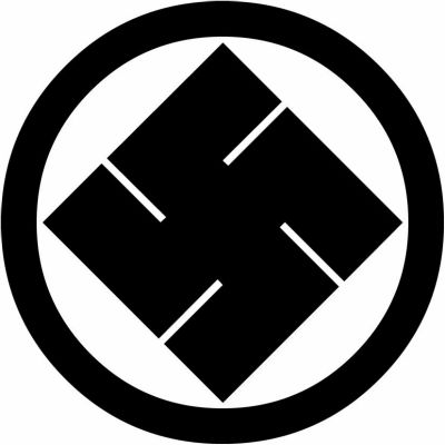 丸に隅立て右万字／丸に隅立て右卍・丸に隅立て万字