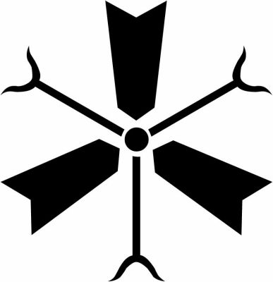 矢尻付き三つ矢筈・矢筈車