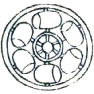 丸に六つ水車・丸に六つ槌車・丸に六つ柄杓車