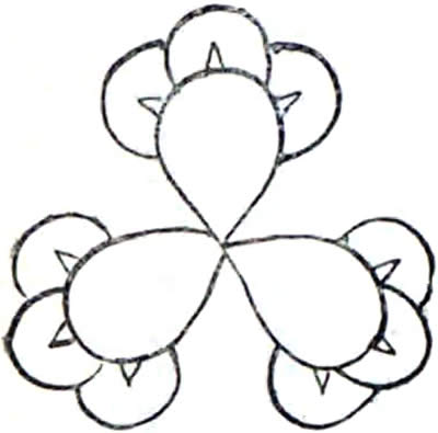 尻合わせ三つ丁子・三つ尻寄せ丁子