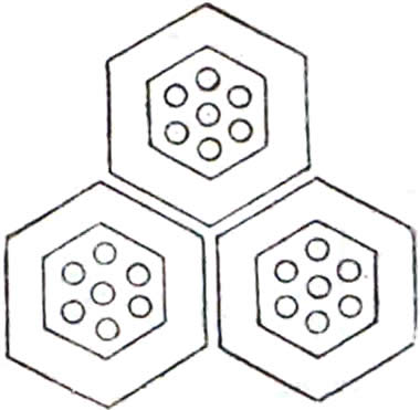 三つ盛り亀甲に七曜