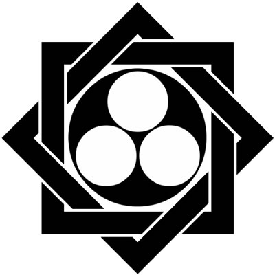 組み角に石持ち三つ星・組み合い角に石持ち三つ星