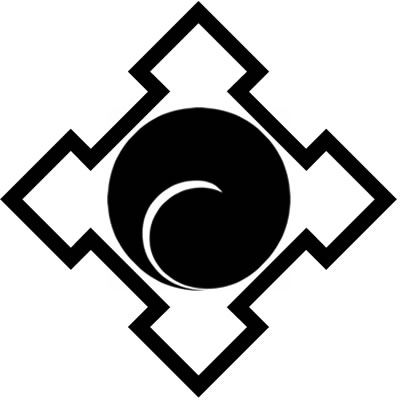 折り入り角に一つ巴