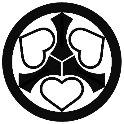 丸に陰三つ葵形に三つ剣