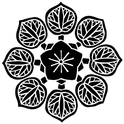 八つ葵車に八重桔梗