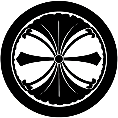 丸に二つ剣蔓銀杏