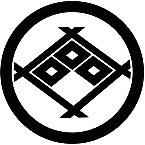 丸に井桁内に三つ目菱