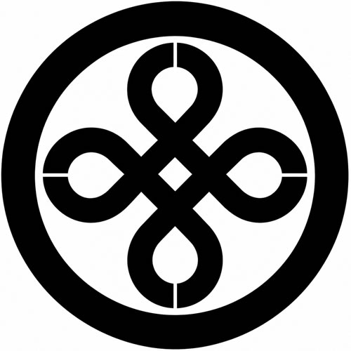 丸に隅立て結び井筒