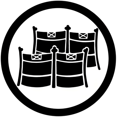 丸に重ね陣幕
