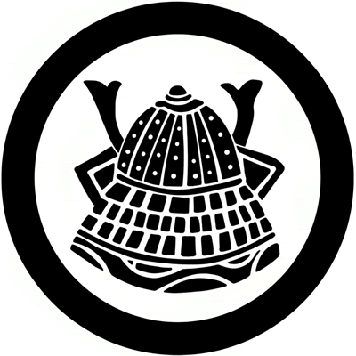 丸に後ろ向き兜