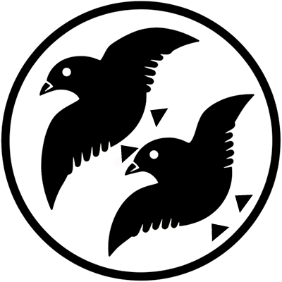 細輪に斜め二羽烏