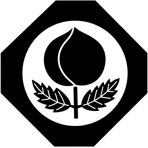 隅切り鉄砲角に葉付き桃