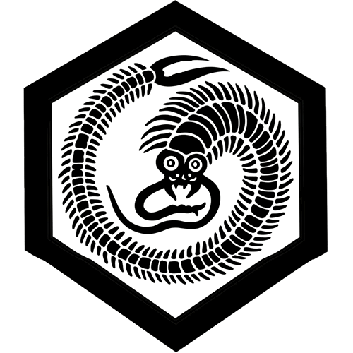 六角に百足の丸