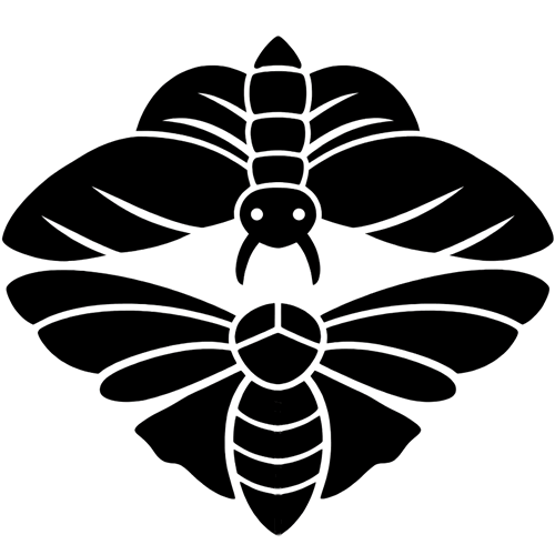 対い雌雄蝉（2）