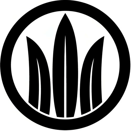 丸に三本菖蒲の葉