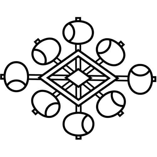 八つ水車菱・八つ柄杓車菱・八つ槌車菱