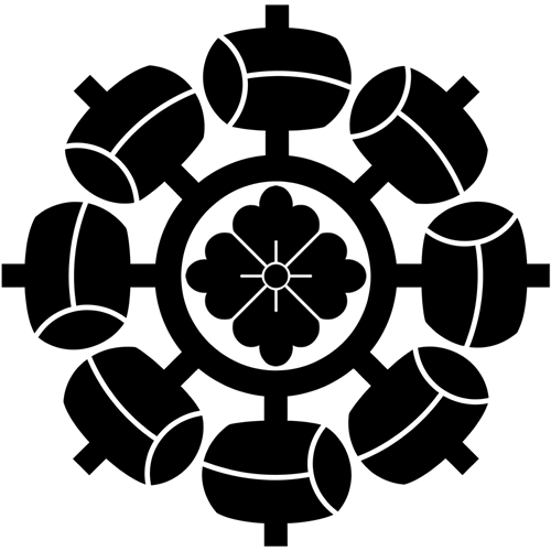 水車に花角・柄杓車に花角・槌車に花角