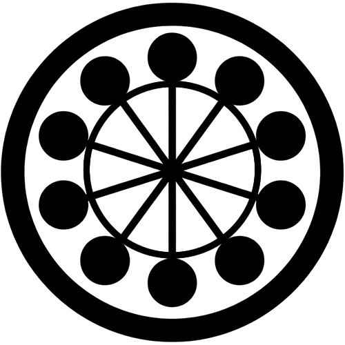 丸に九つ星水車