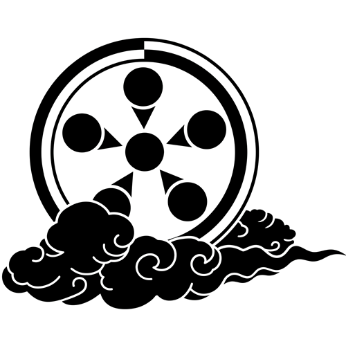 雲に太極図五行