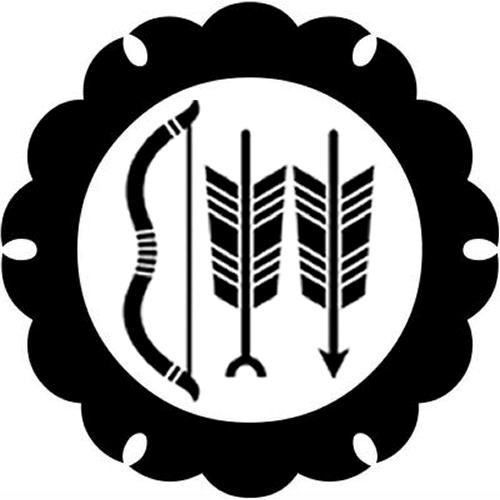 外雪輪に弓に並び矢