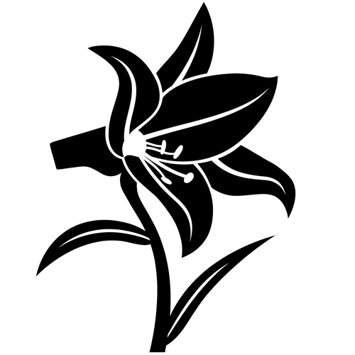 軸付き百合の花