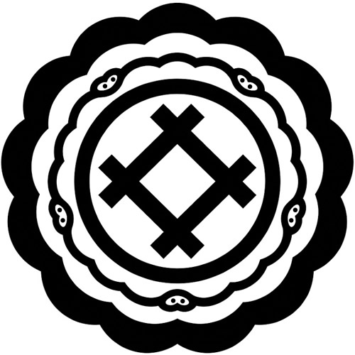子持ち花輪内に丸に井筒