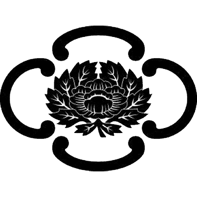 四つ鐶に抱き牡丹菱