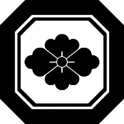 子持ち隅切り平角に花菱