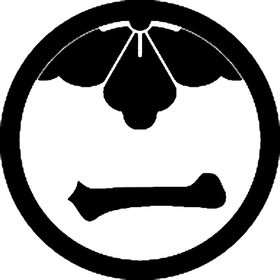 丸に上覗き花菱に一文字