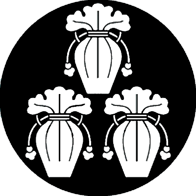 石持ち地抜き三つ盛り瓶子