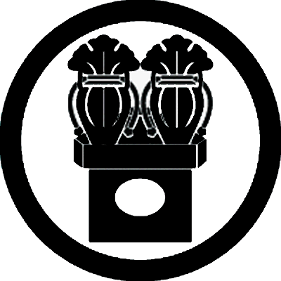 丸に三宝に並び瓶子（１）