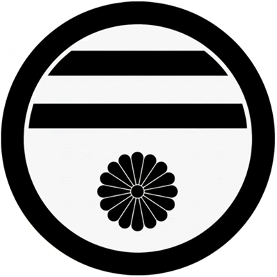 丸に二つ引きに菊