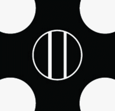 反り込み角に地抜き丸に竪二つ引き