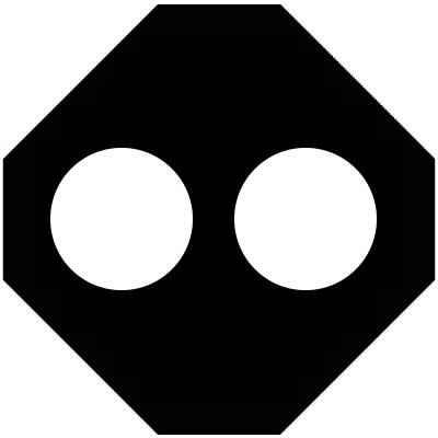 折敷持ち地抜き二つ星・折敷持ちに地抜き二つ星