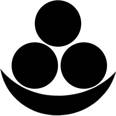 三つ星に三日月