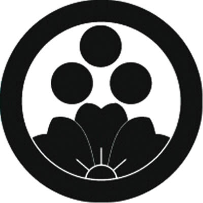 丸に三つ星に覗き山桜