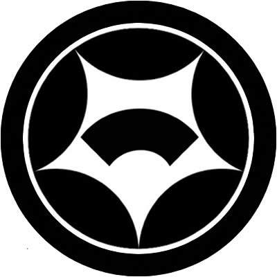 丸に五つ割り星に地紙