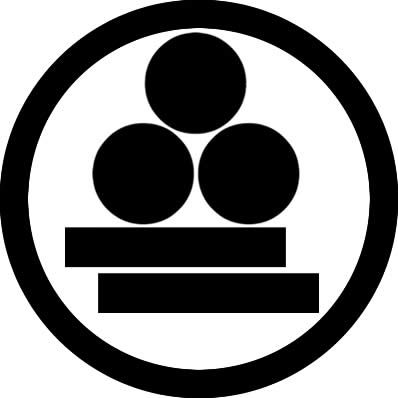 丸に三つ星にずれ二つ引き