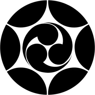 割り六つ星に左三つ巴