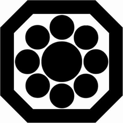 平隅切り角に九曜