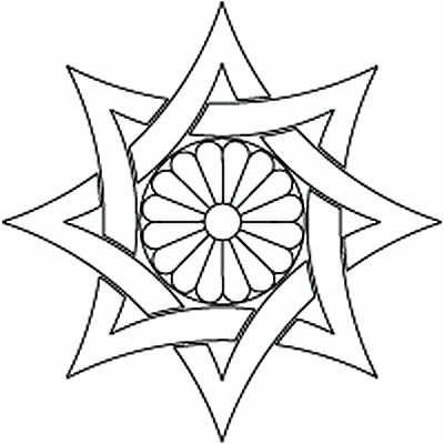 組み合い糸巻に菊