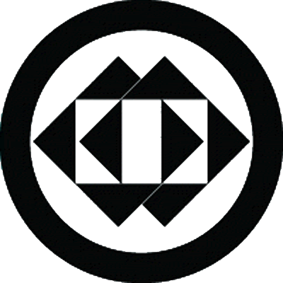 丸に重ね隅立て地抜き角