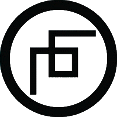 丸に重ね山形角繋ぎ