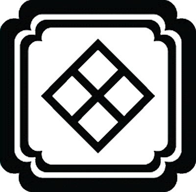 子持ち隅入り平角に四つ割り角