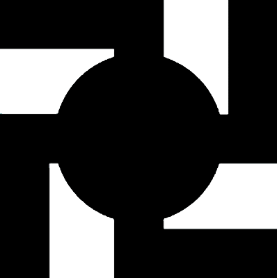 五つ割り左万字に星／五つ割り左卍に星