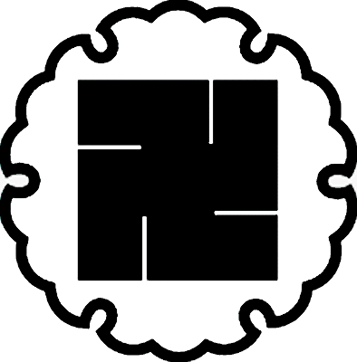 雪輪に左万字／雪輪に左卍