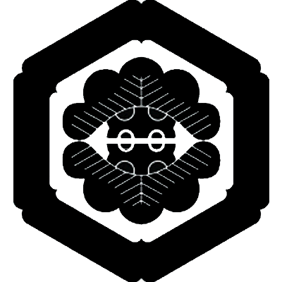 隅入り六角に対い松