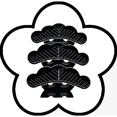 糸梅輪に三つ笠松