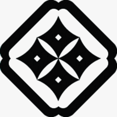 隅入り角に反り四つ目