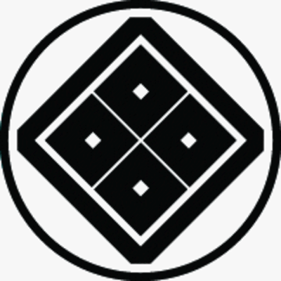 糸輪内に隅切り角に四つ目